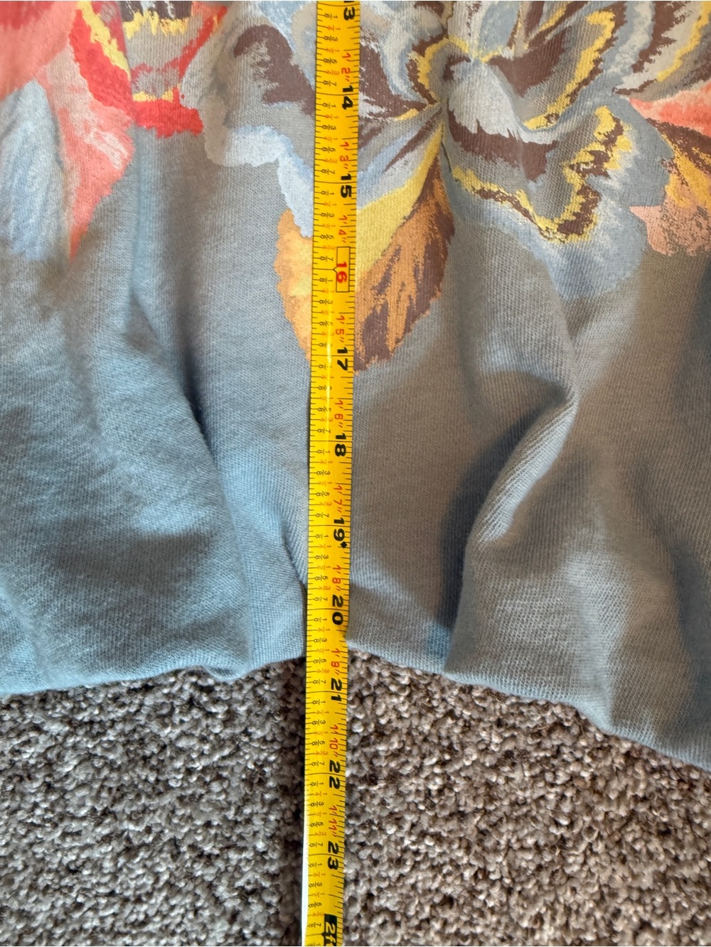 Democracy Ombre Floral Embroidered Sweatshirt - Peach & Sage - Picture 5 of 6